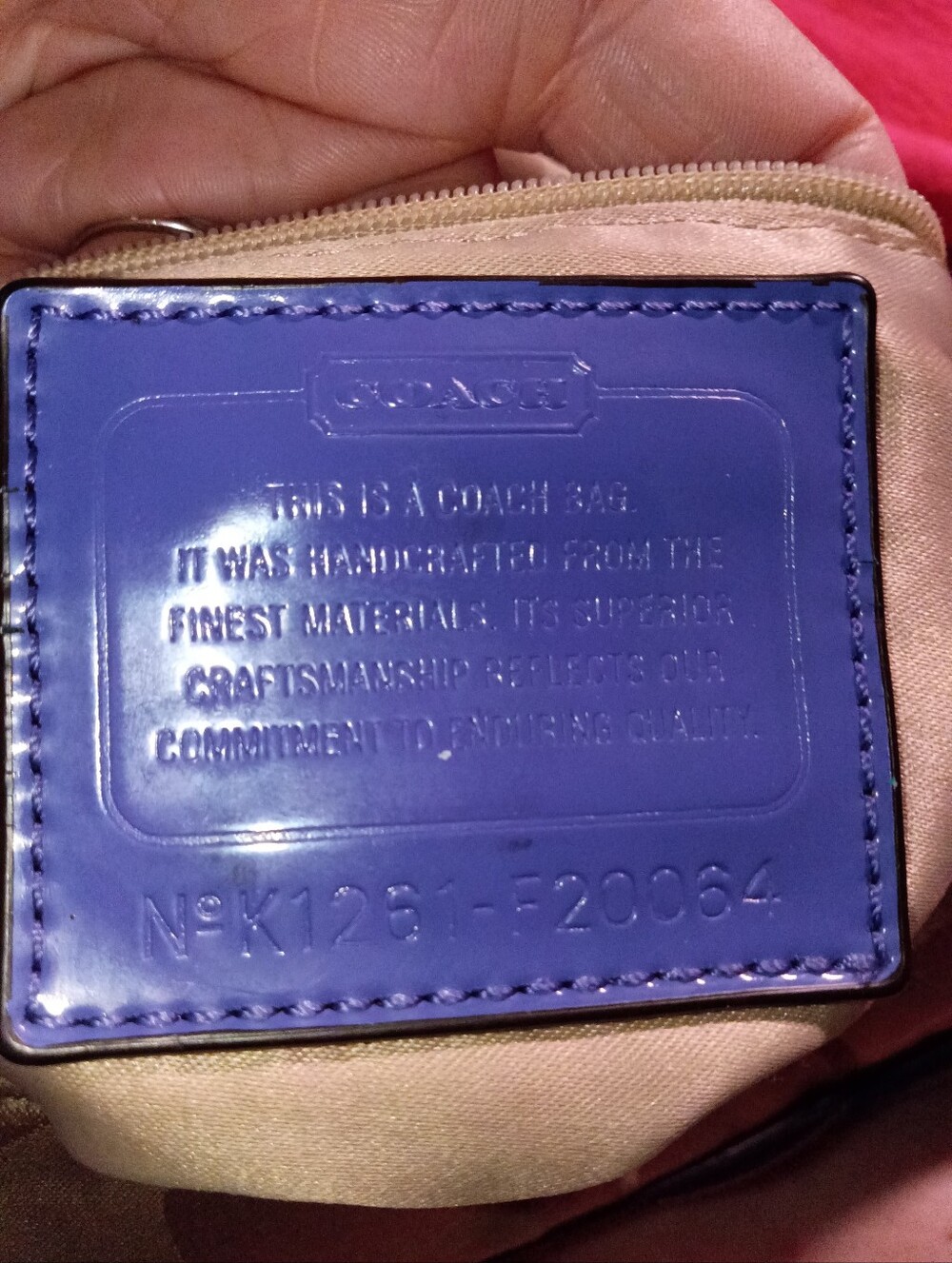 Coach Poppy Tan and Purple Signature Hobo Bag with Purple Trim - Picture 8 of 8